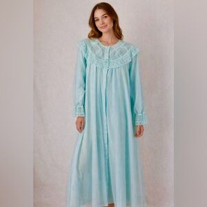 VTG Dior Alma. Christian Dior Light Blue sheer Women's Robe sleep wear VTG Korea